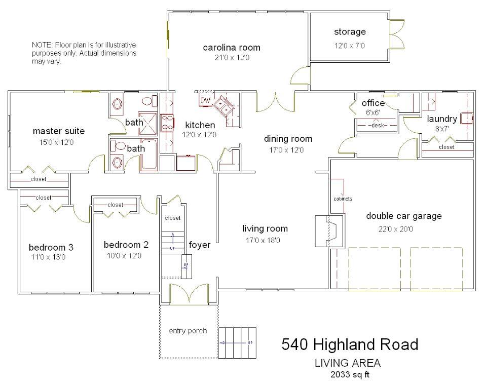 540 Highland Road Southern Pines, NC 28387 - Photo 29 of 30 Highland-540-Main level floor plan