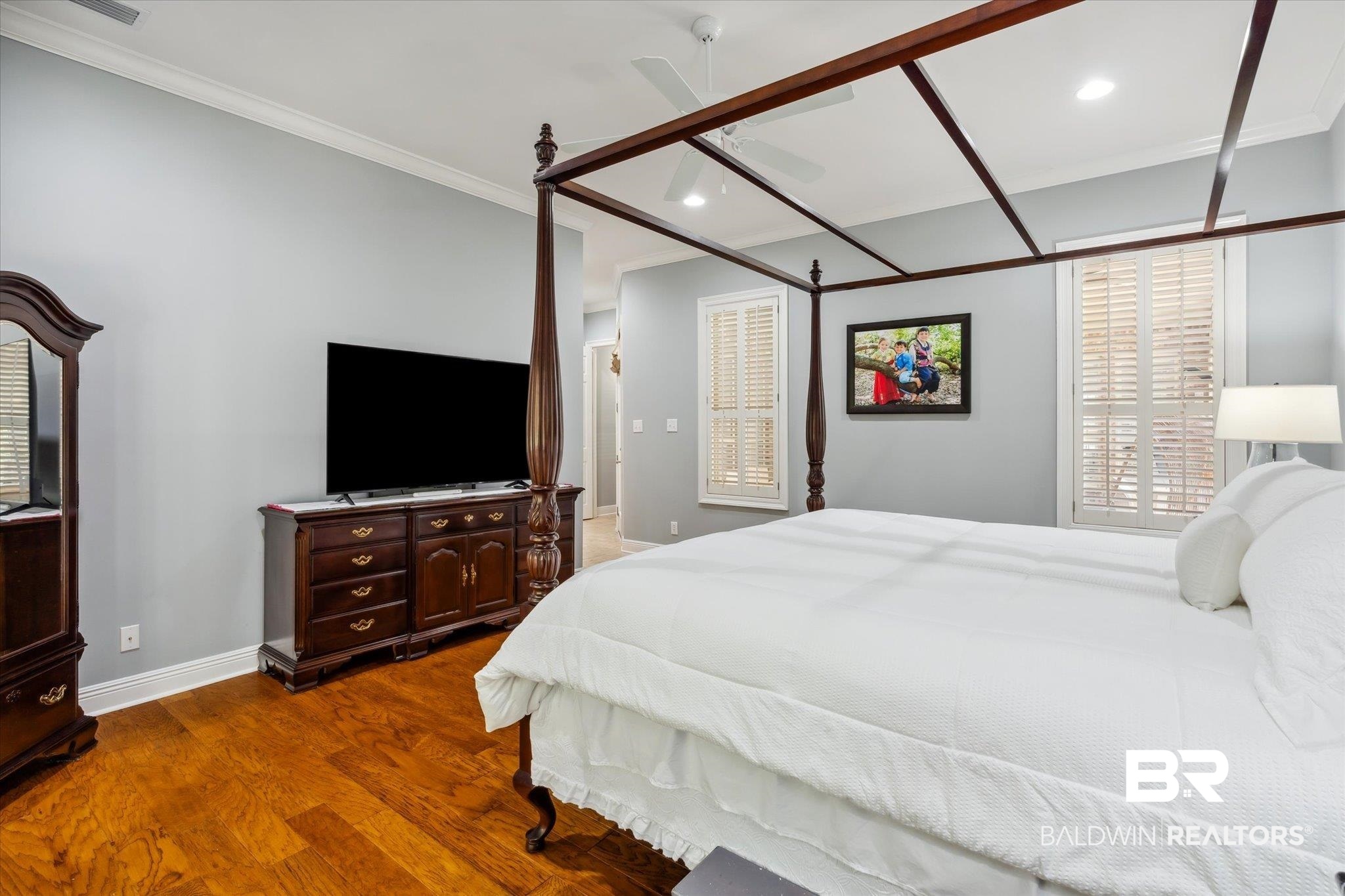 804 Country Club Road Mobile, AL 36609 - Photo 45 of 63 Bedroom featuring crown molding and wood-type flooring