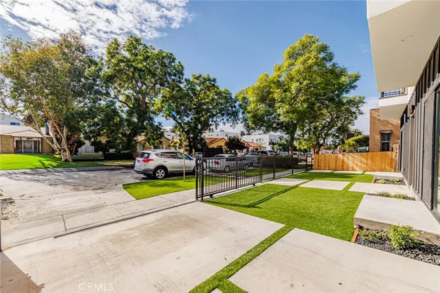a view of a park with slide