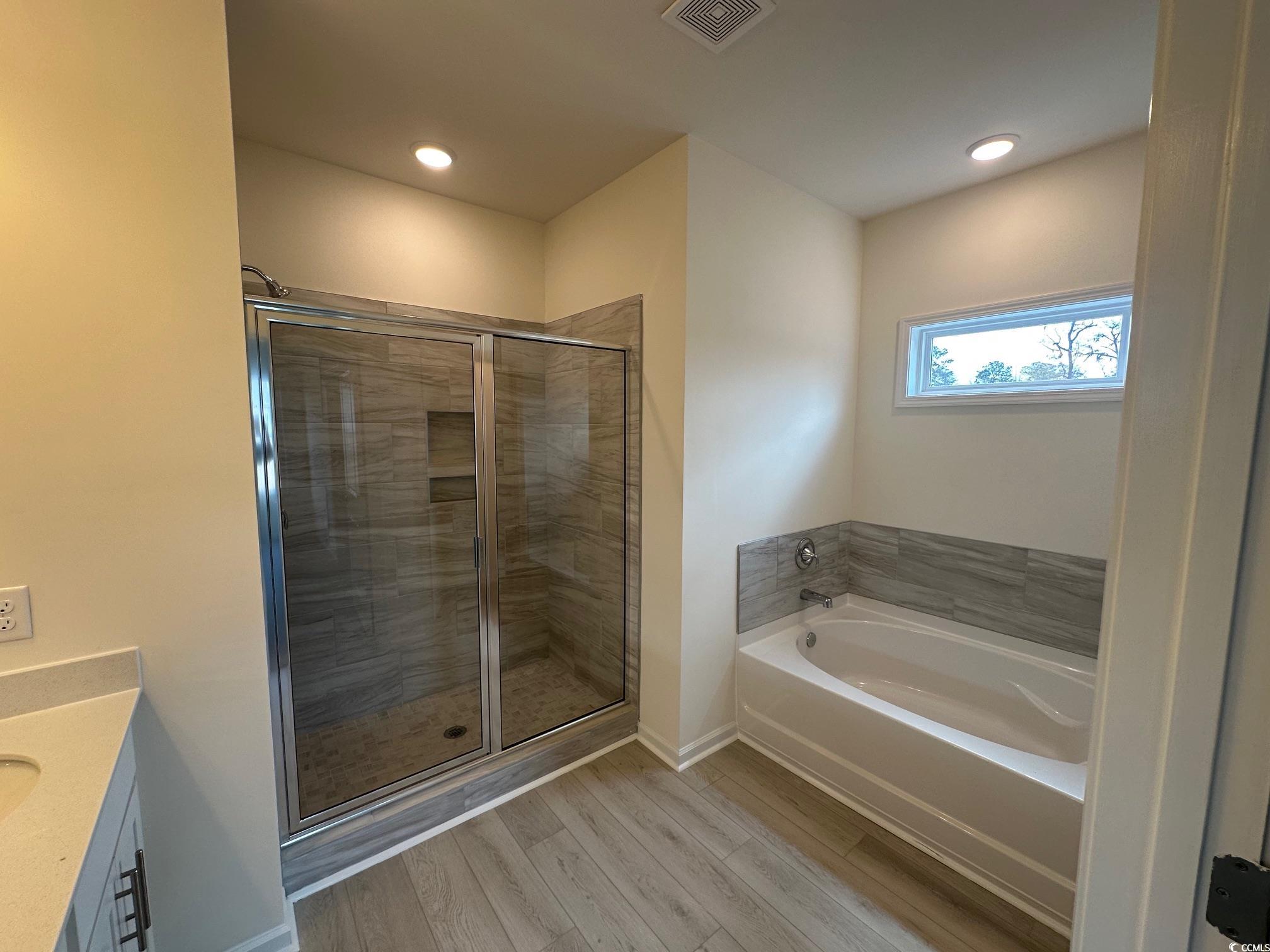 537 Honeyhill Loop Conway, SC 29526 - Photo 12 of 40 Bathroom featuring vanity, wood finished floors, v