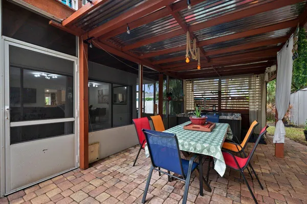 a outdoor space with lounge chair