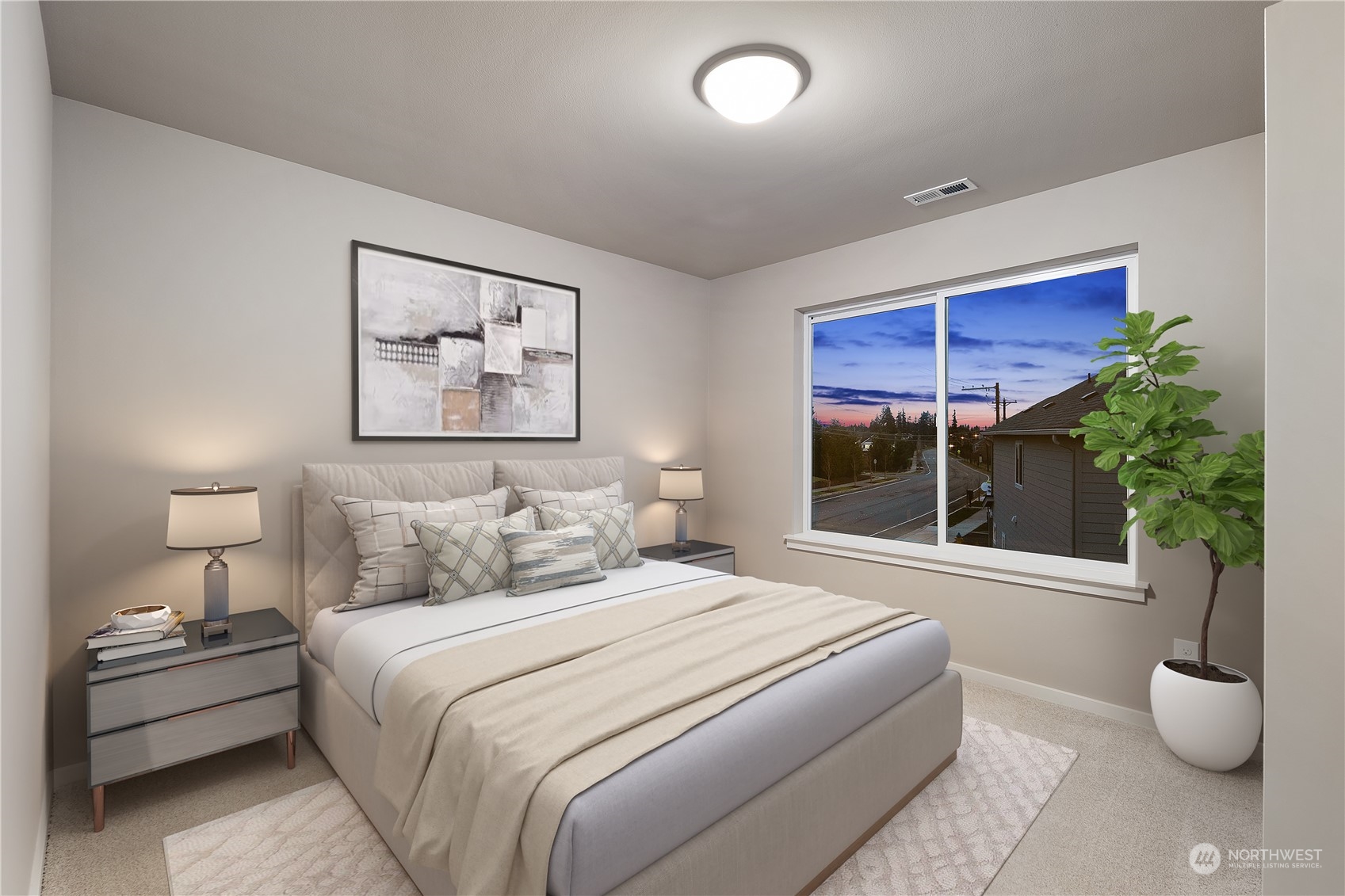 4108 171st Street Southeast Bothell, WA 98012 - Photo 28 of 40 a bedroom with furniture and a potted plant