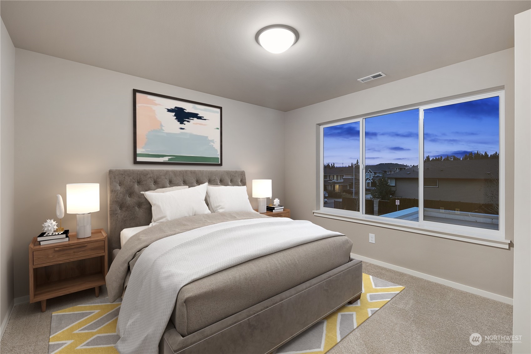 4108 171st Street Southeast Bothell, WA 98012 - Photo 29 of 40 a bedroom with a bed and a large window