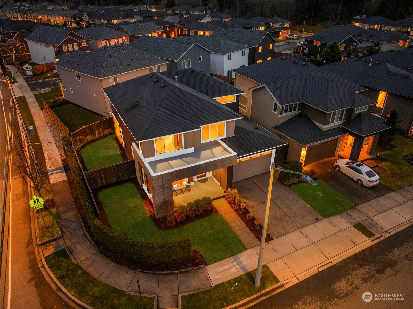 4108 171st Street Southeast Bothell, WA 98012 - Photo 37 of 40 an aerial view of a backyard with outdoor seating