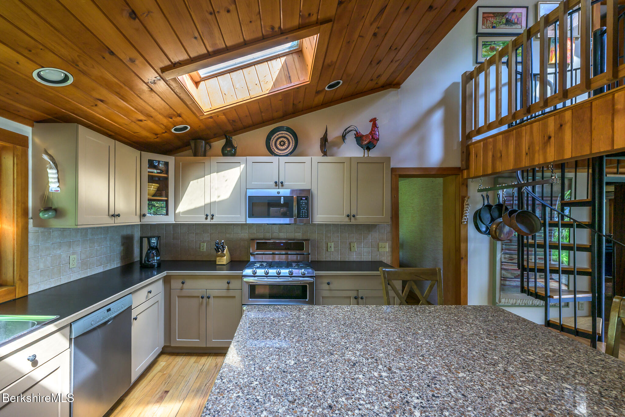 144 Shore Road Richmond, MA 01201 - Photo 15 of 44 Kitchen with Skylight and Center Island