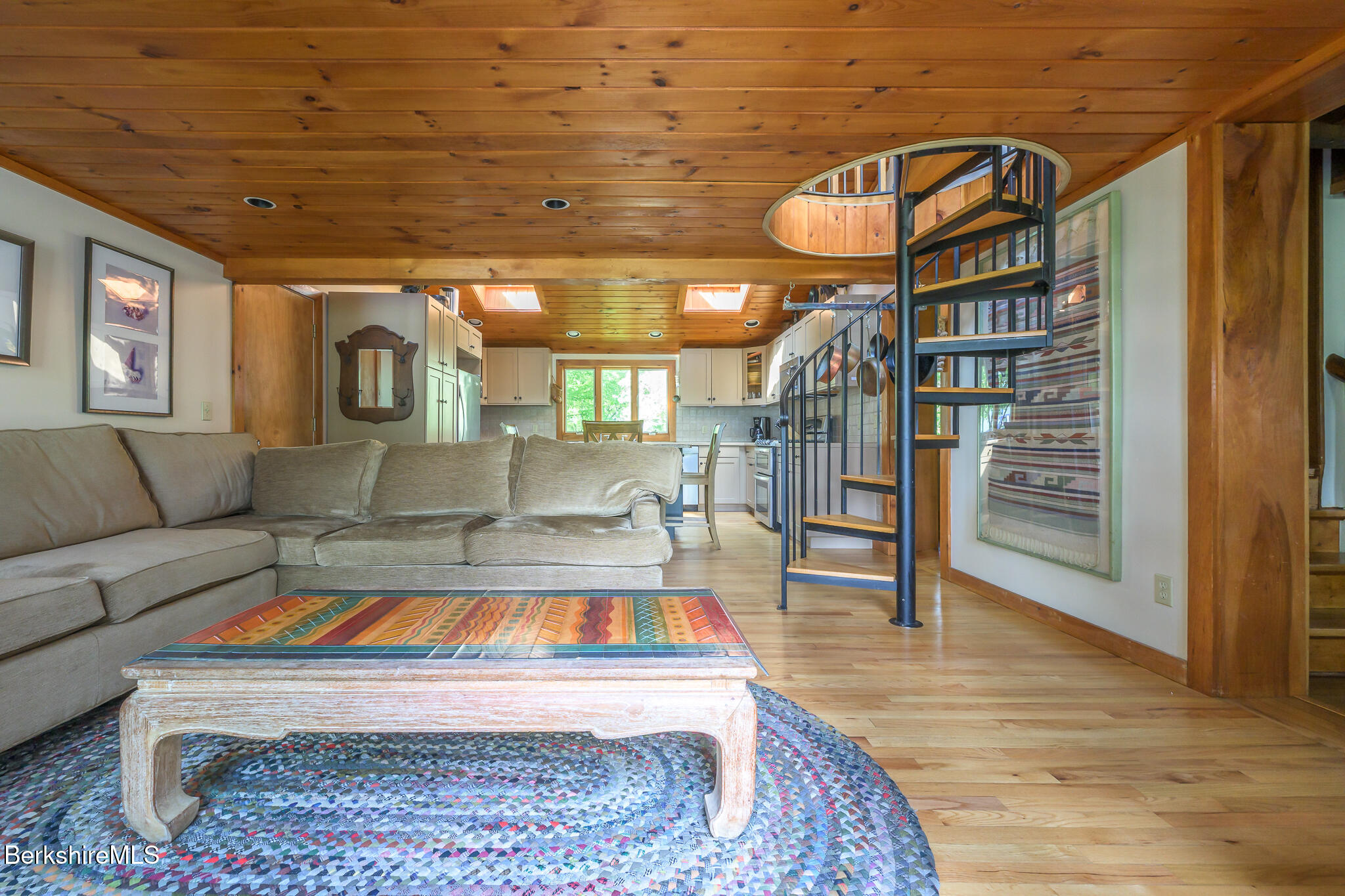 144 Shore Road Richmond, MA 01201 - Photo 31 of 44 Sitting Area with Spiral Staircase