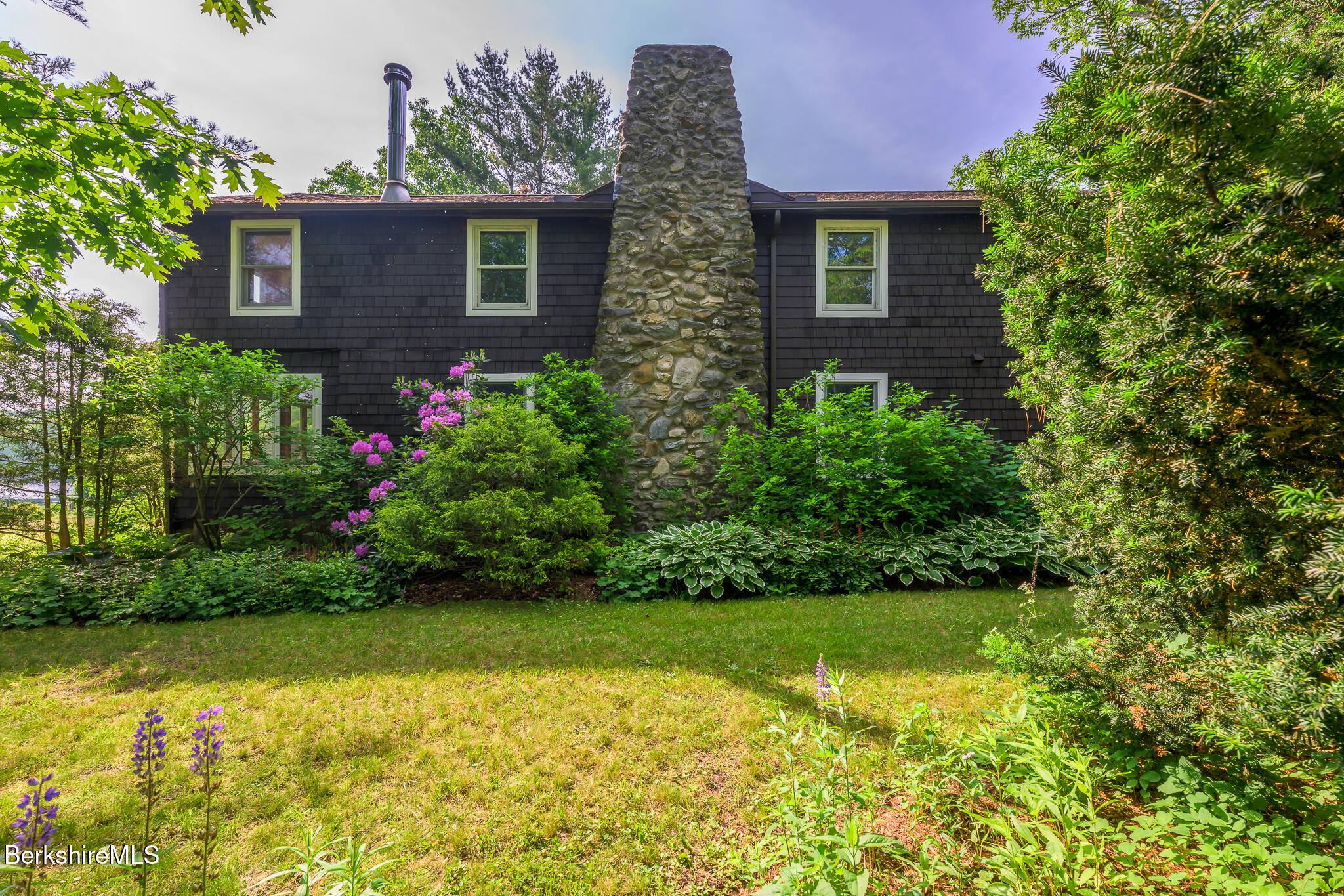 144 Shore Road Richmond, MA 01201 - Photo 5 of 44 Exterior - Handsome Stoe Chimney