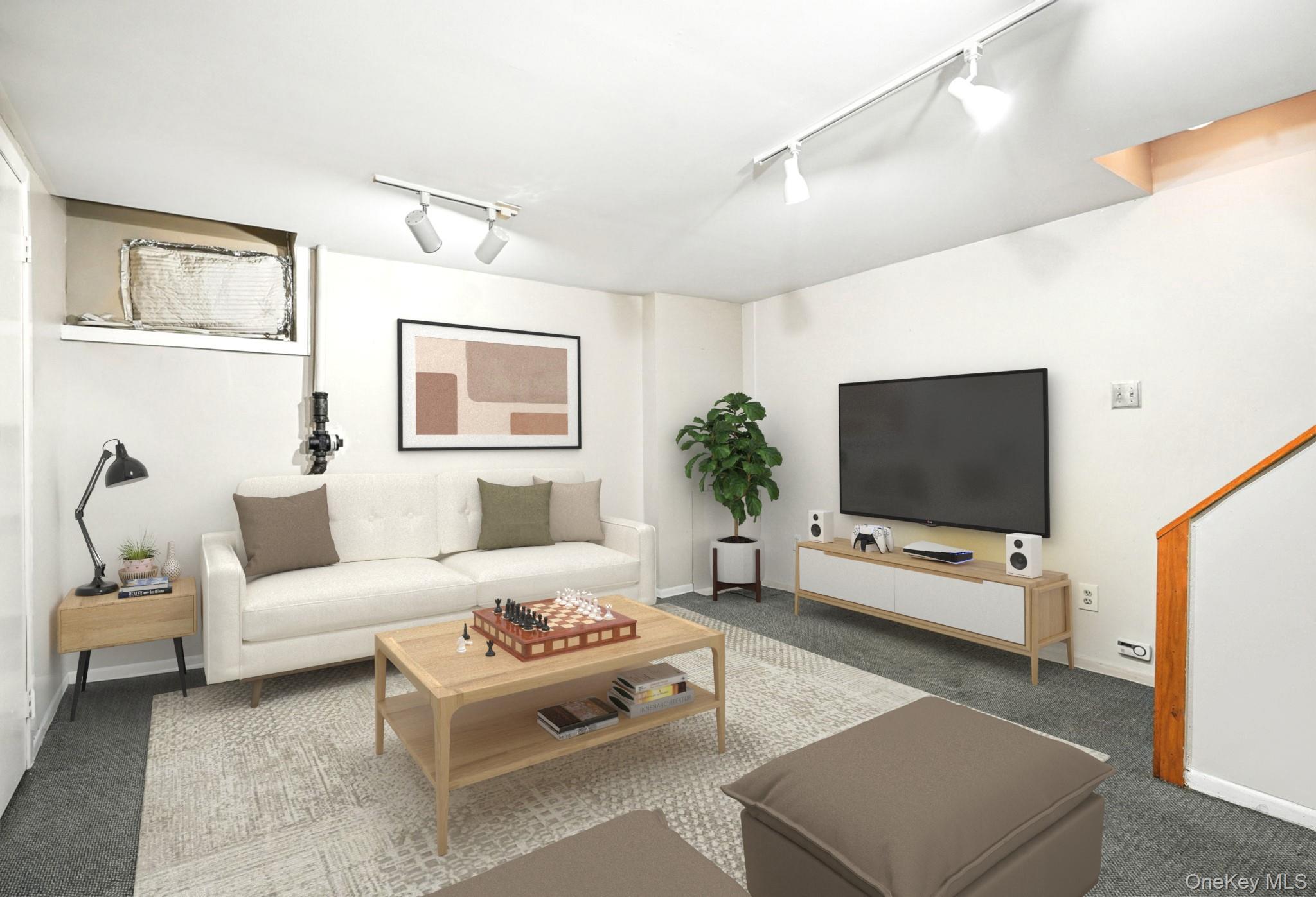 1245 Rhinelander Avenue Bronx, NY 10461 - Photo 23 of 34 Lower Level Family Room. Virtually Staged