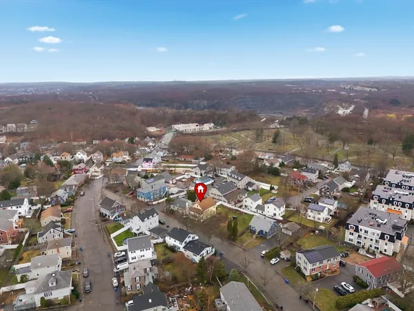 an aerial view of multiple house