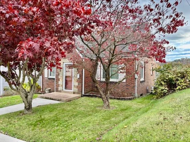 a backyard of a house with lots of green space