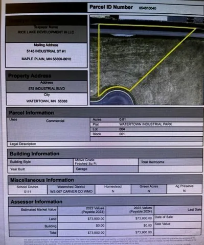 $101,250 | 575 Industrial Boulevard, Watertown, MN 55388