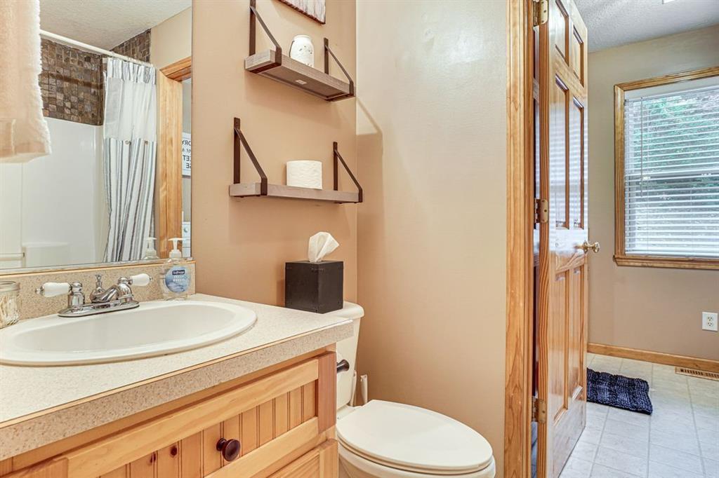 697 Zeppelin Strasse Helen, GA 30545 - Photo 22 of 41 a bathroom with a sink a toilet and shower