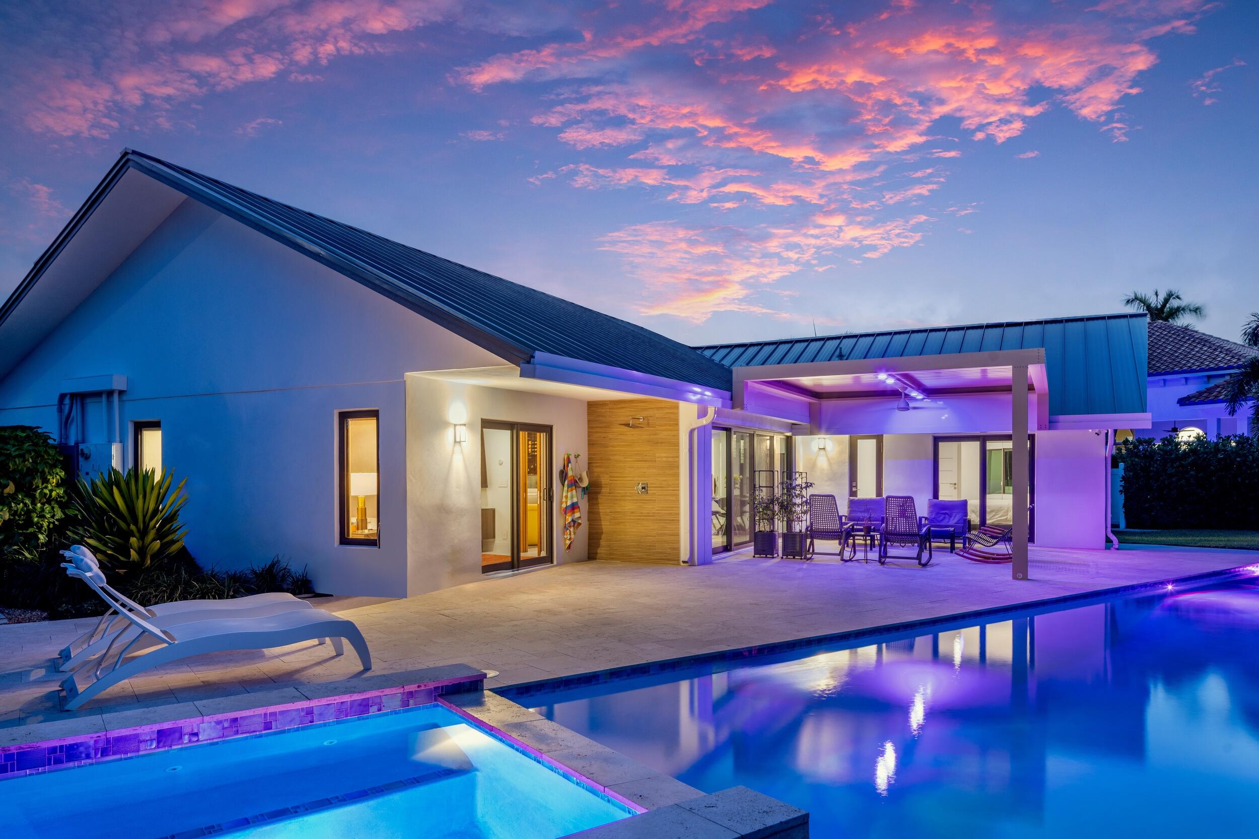 a lobby with furniture and dining room