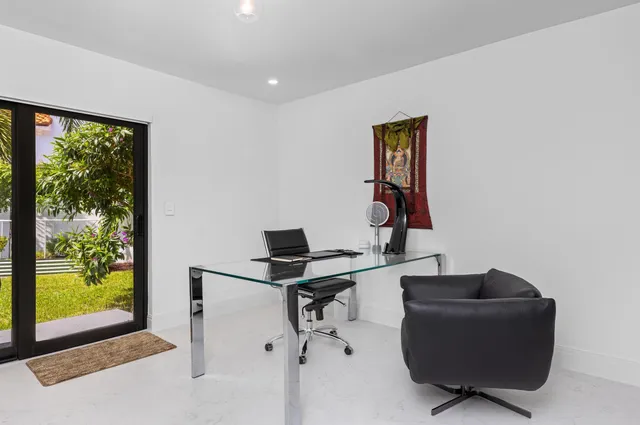 a view of workspace with a window