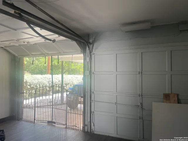 a room with a chandelier