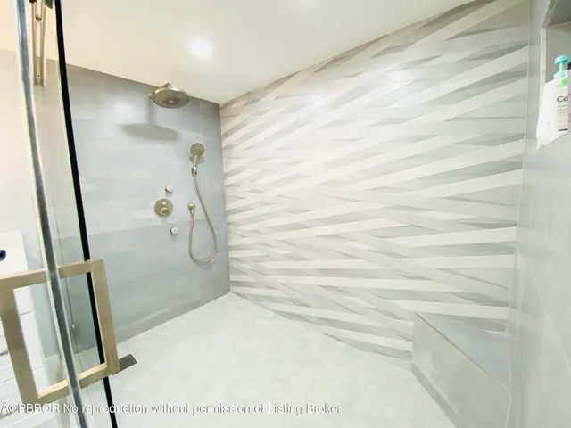 a bathroom with a shower