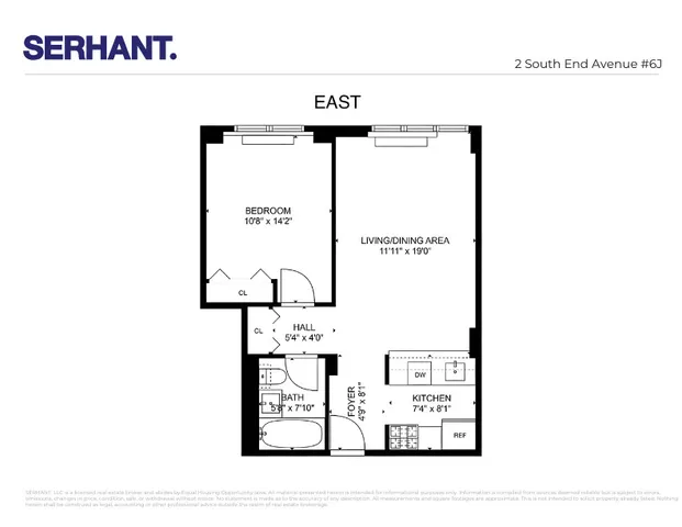 $599,000 | 2 South End Avenue, Unit 6J | Battery Park City