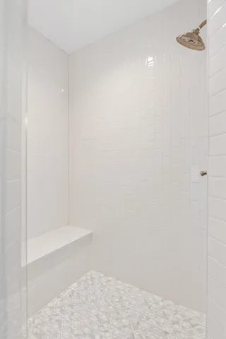 a bathroom with a shower