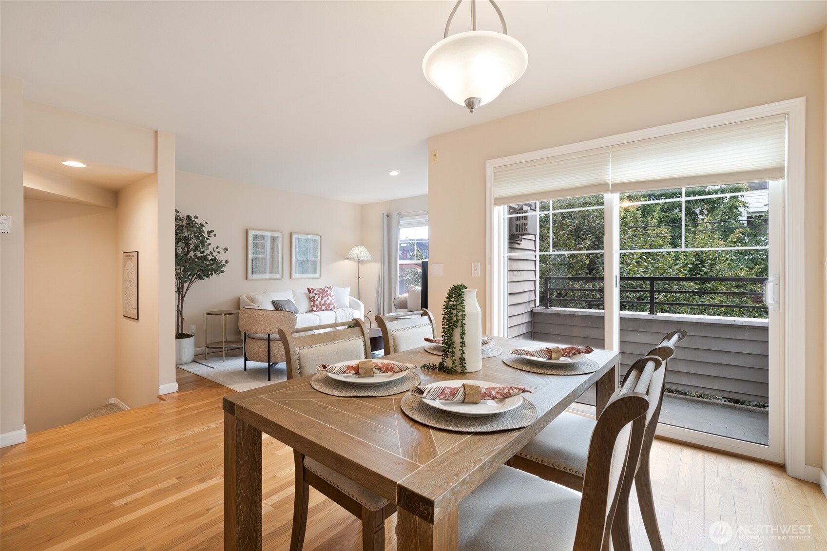 1512 Northwest 57th Street, Unit B Seattle, WA 98107 - Photo 8 of 27 a view of a dining room with furniture window and outside view