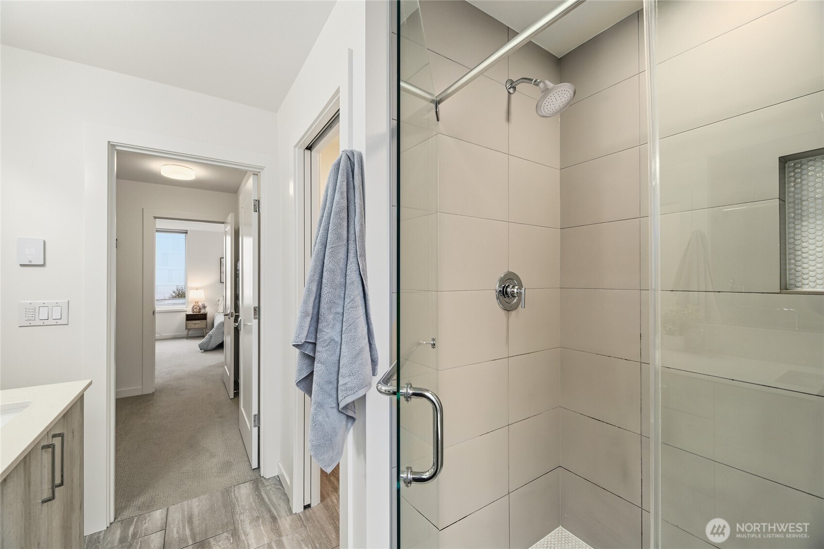 437 Northeast 73rd Street, Unit B Seattle, WA 98115 - Photo 12 of 21 a bathroom with a shower