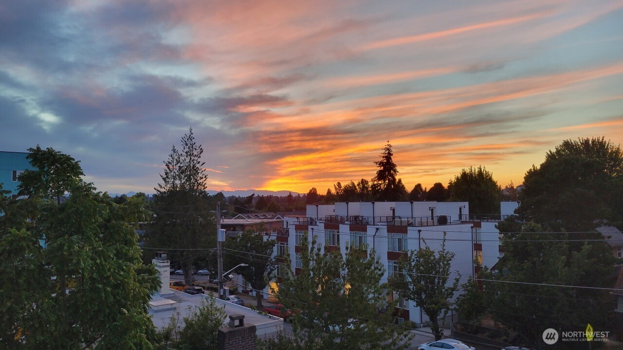 437 Northeast 73rd Street, Unit B Seattle, WA 98115 - Photo 21 of 21 a view of a city with flower plants and wooden fence