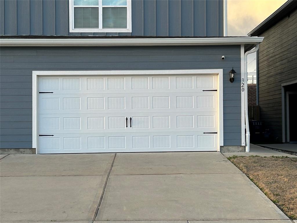 Garage with driveway