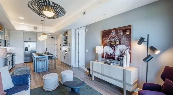 a kitchen with a table and chairs in it