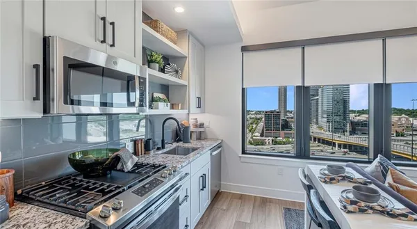 a view of entryway with wooden floor