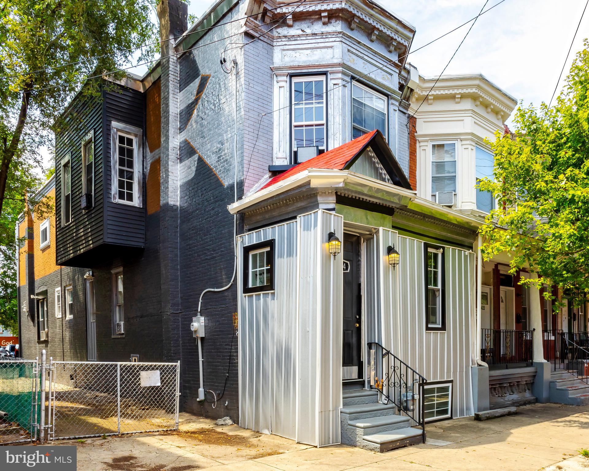 a front view of a house with a front door