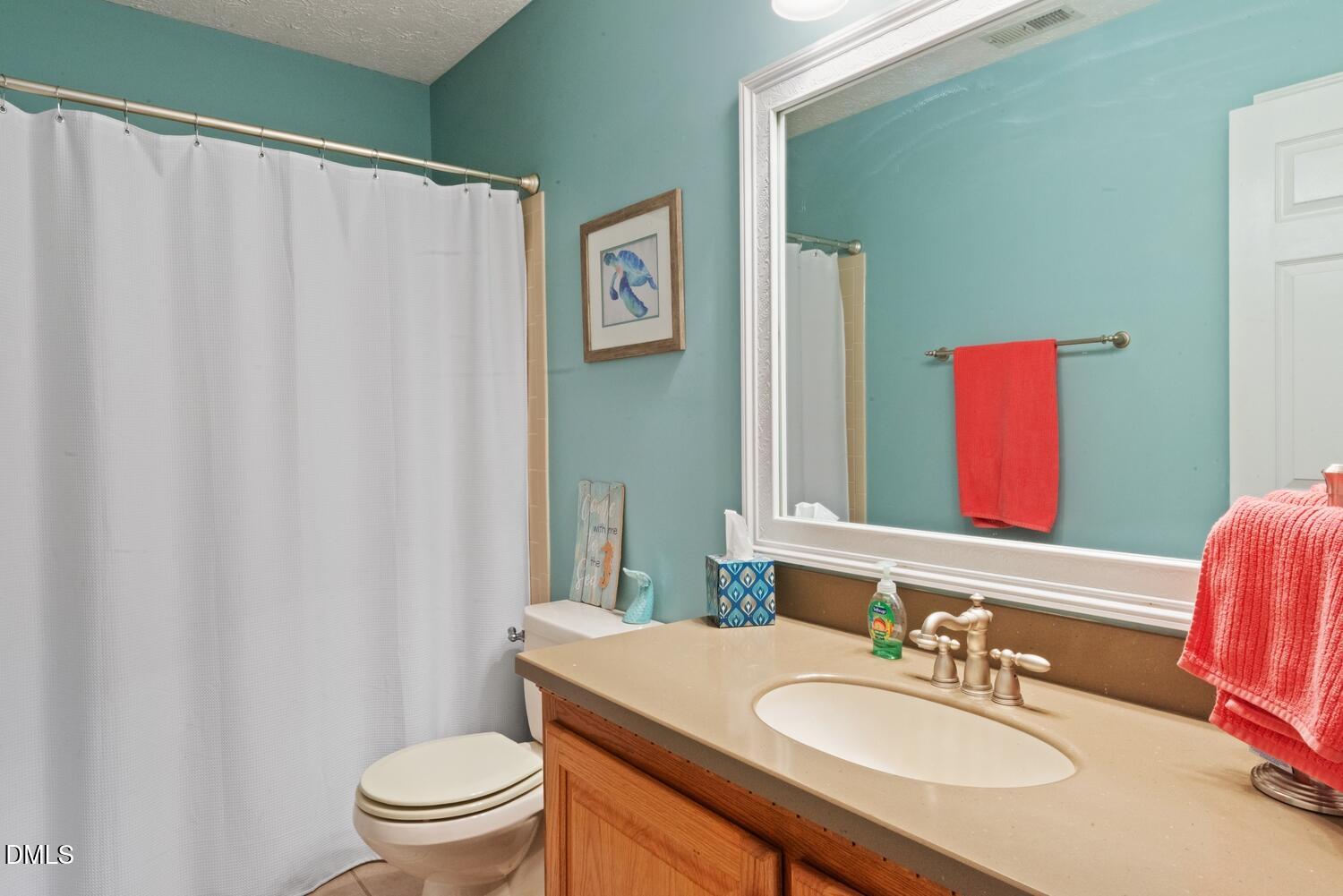 1832 Jimmie Kerr Road Haw River, NC 27258 - Photo 26 of 39 a bathroom with a sink toilet and mirror