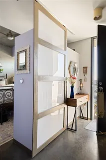 a view of dining room and front door