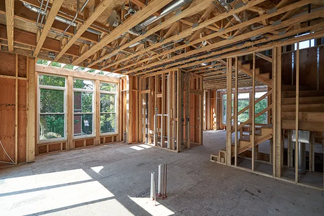 a view of porch with a large window
