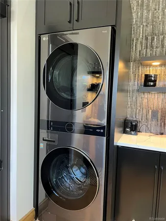 a utility room with a washer and dryer