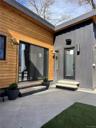 a view of a two chair in the patio