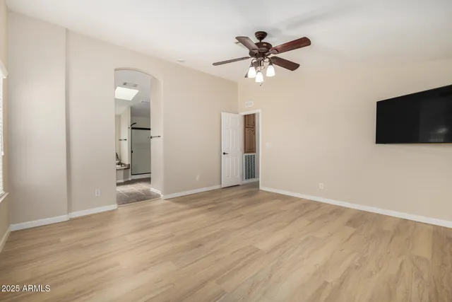 a view of a livingroom with a flat screen tv