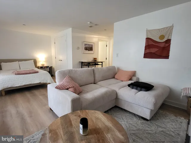 a living room with furniture and a couch
