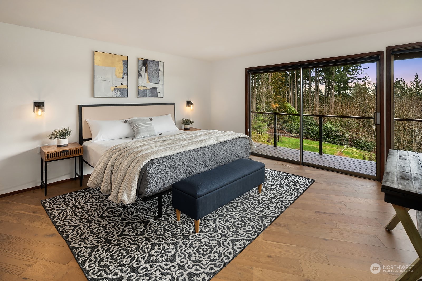 14050 184th Avenue Northeast Woodinville, WA 98072 - Photo 12 of 38 a bedroom with a bed rug and a large window