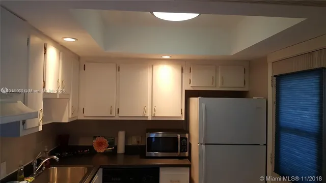 a view of a room with a window