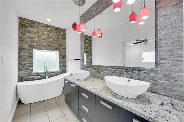 a bathroom with a shower