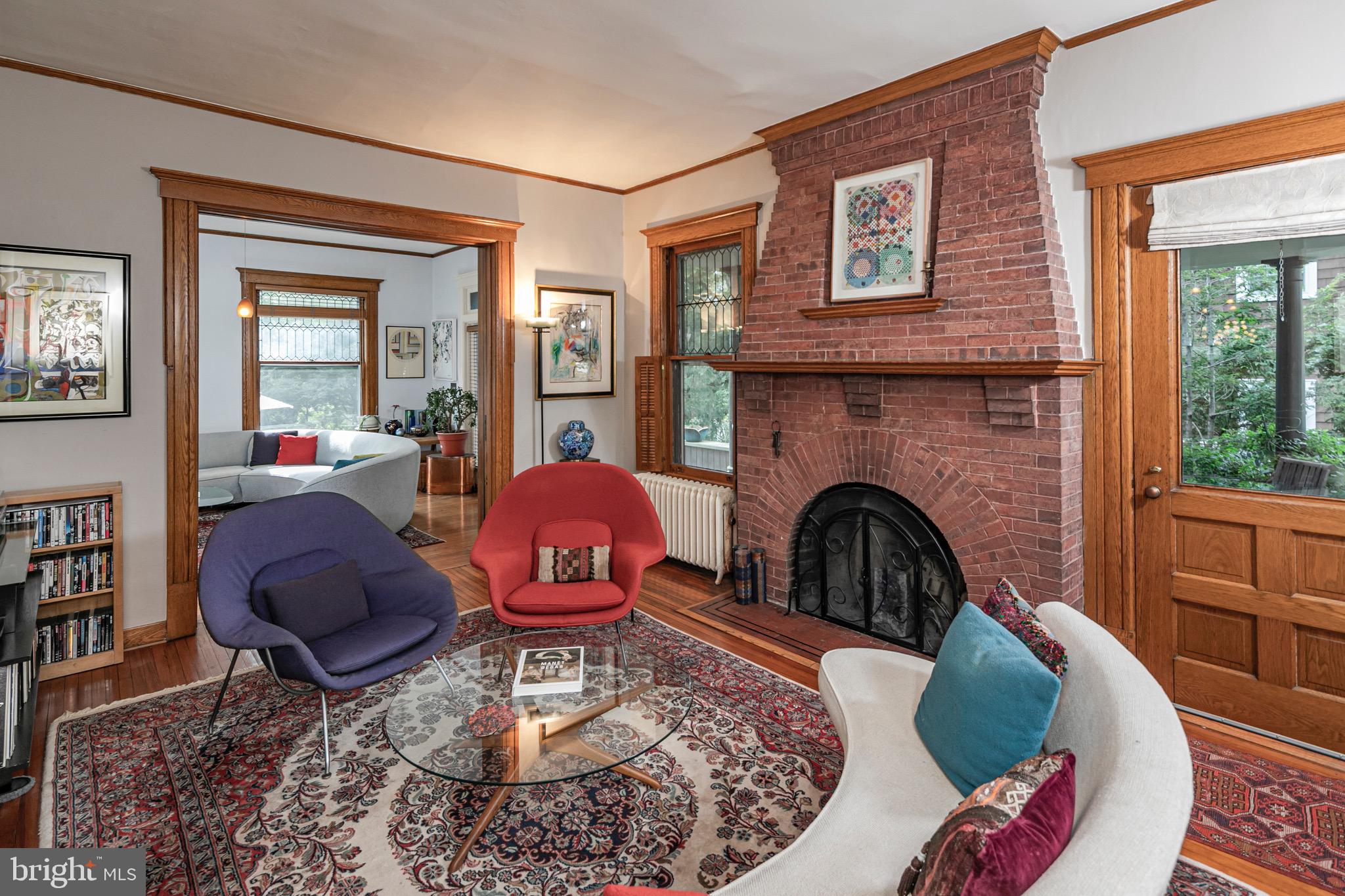 54 Hodge Road Princeton, NJ 08540 - Photo 11 of 51 a living room with furniture and a fireplace