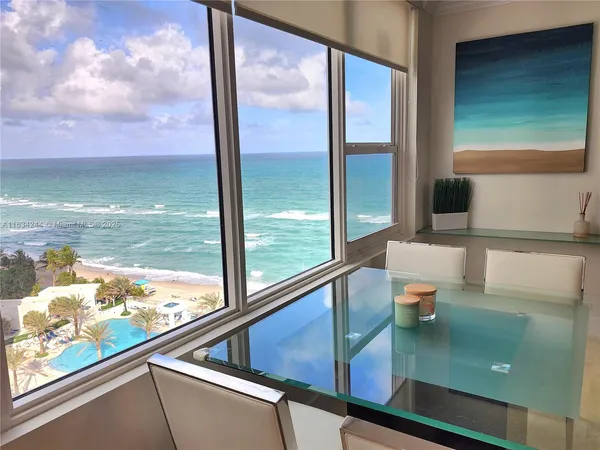a view of a floor to ceiling window and an outdoor view