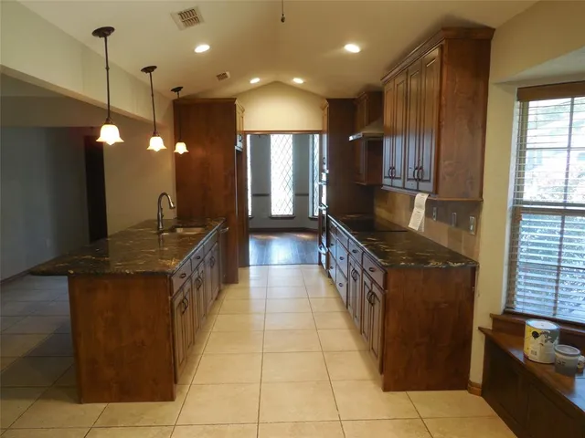 a kitchen with lots of counter top space