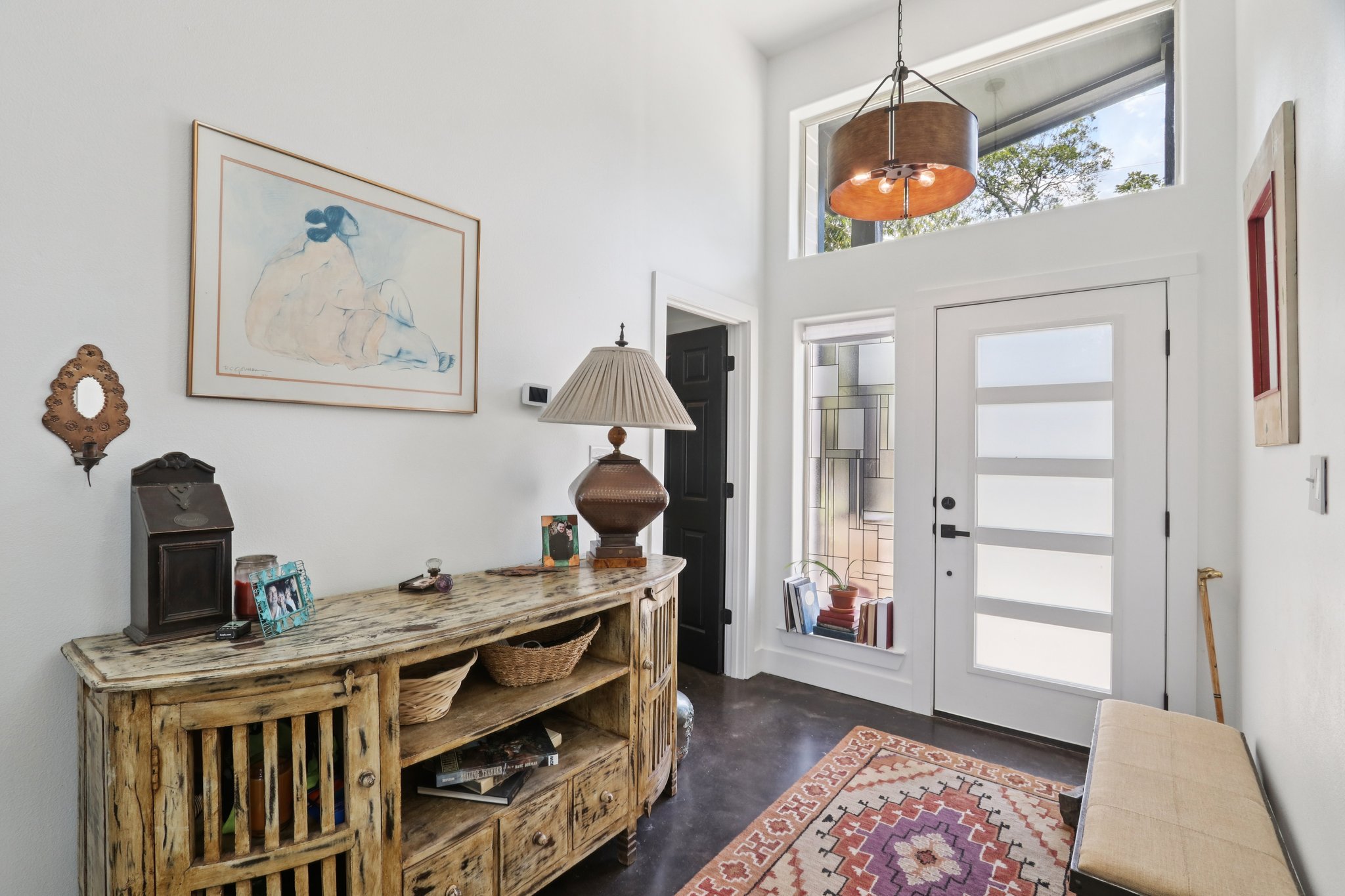 604 Wilhelm Street Bastrop, TX 78602 - Photo 8 of 39 Entryway with concrete floors and a high ceiling