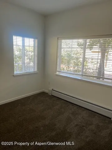 an empty room with closet