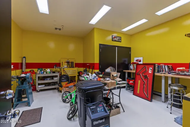 a room with gym equipment