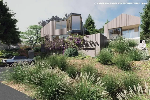 a view of a house with a yard and plants