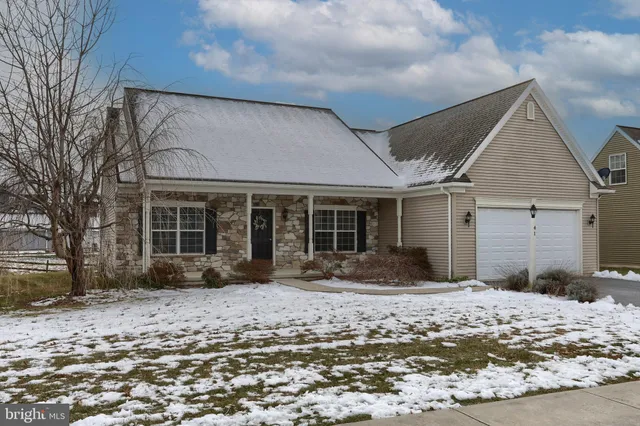 a front view of a house with a yard in front of it