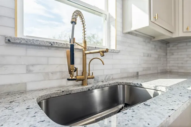 a close view of sink and tap