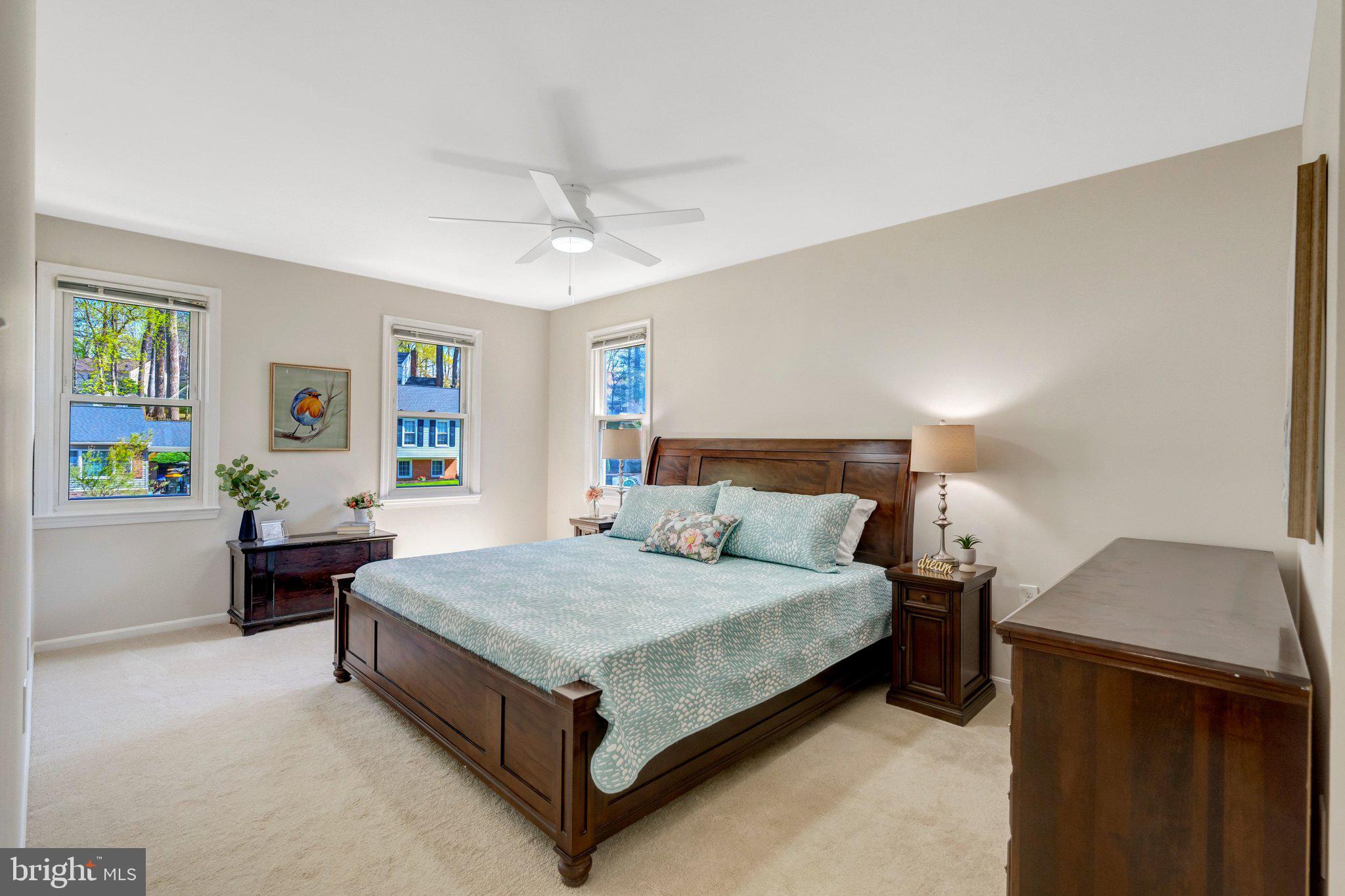 9010 Brook Ford Road Burke, VA 22015 - Photo 24 of 46 Primary Bedroom with 3 lovely windows!