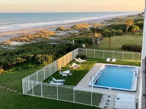 a view of an ocean and beach